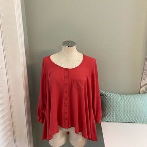 Salmon Color Button Down Top